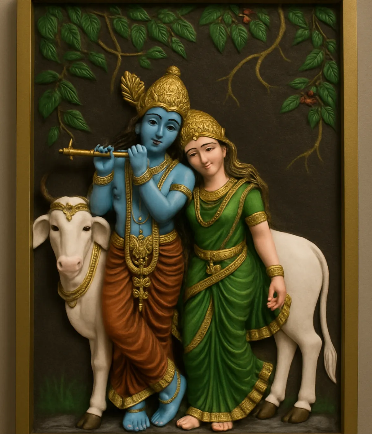 Cow Radha Krishna with Flute with Led