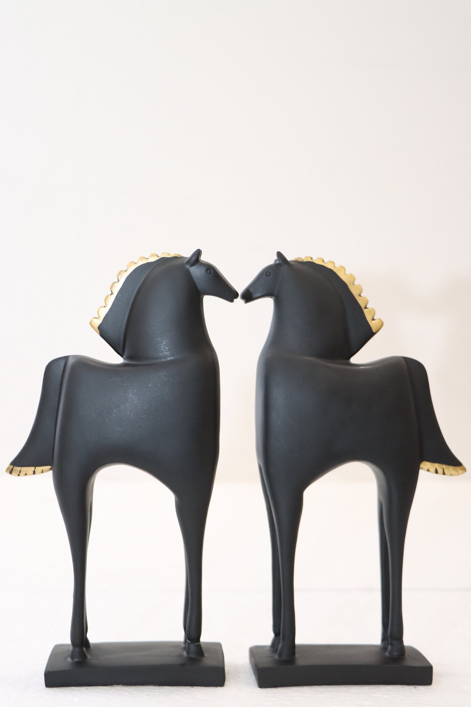 Black & Gold Premium Horse Figurines (Set of 2) - Image 3