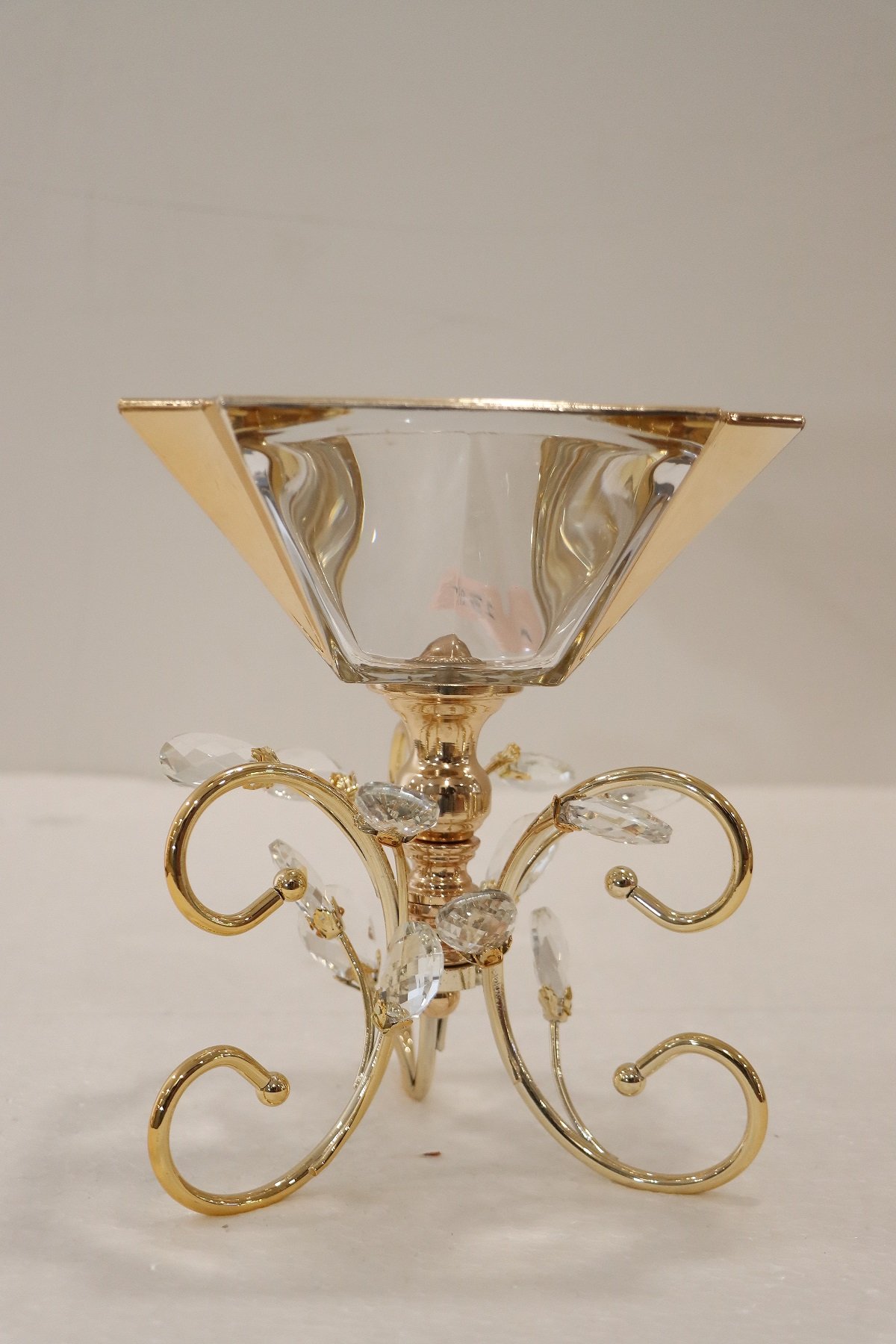 Crystal Floral Metal Candle Holder