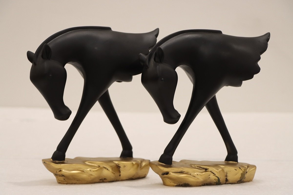 Elegant Black Stallion Decor Statue
