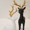 Elegant Gold & WhiteBlack Reindeer Figurines