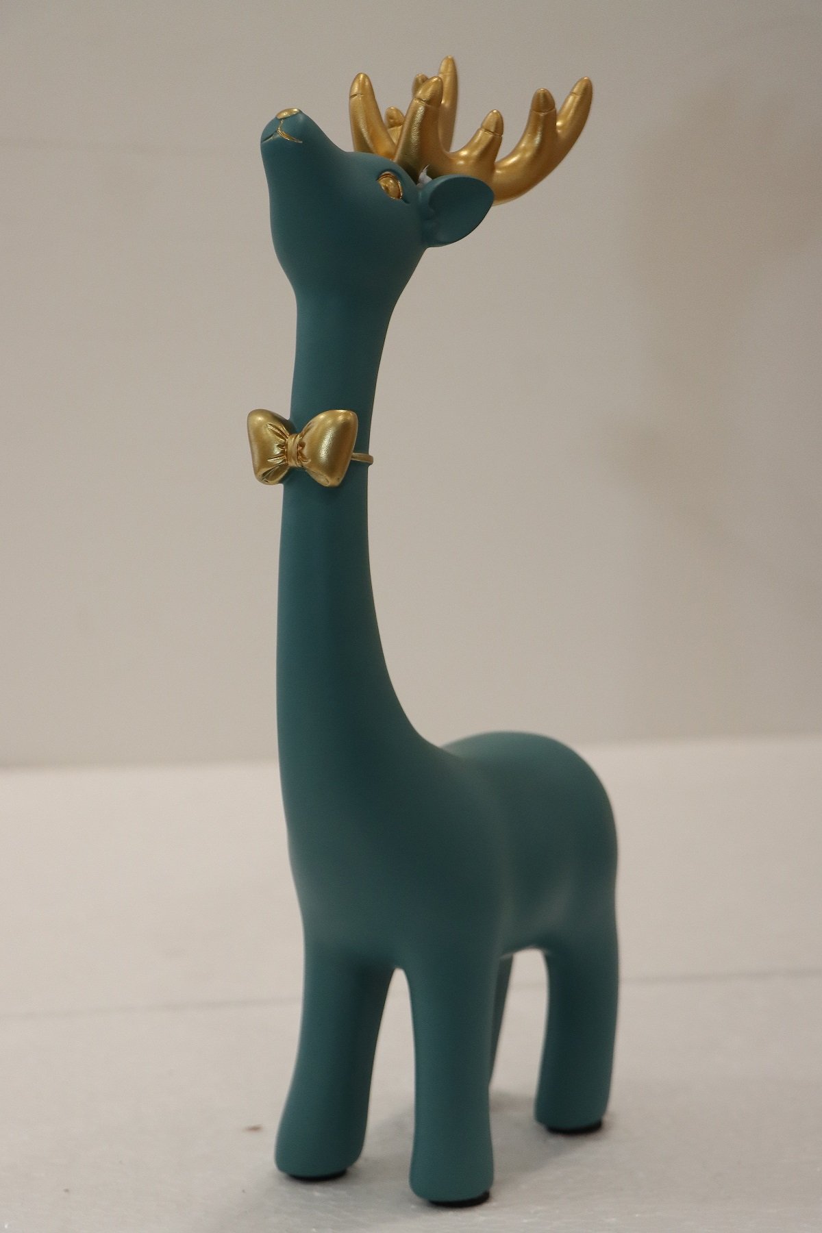 Elegant Teal Reindeer Couple Showpiece (Set of 2) - Image 4