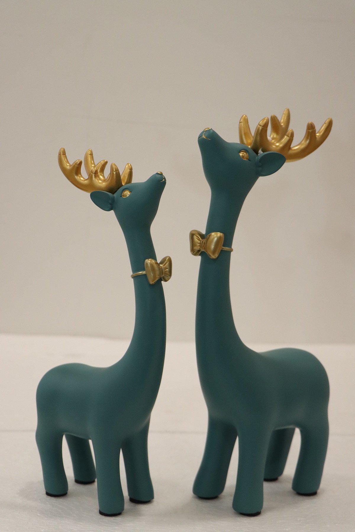 Elegant Teal Reindeer Couple Showpiece (Set of 2) - Image 5