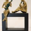 Golden Romantic Music Couple Figurine