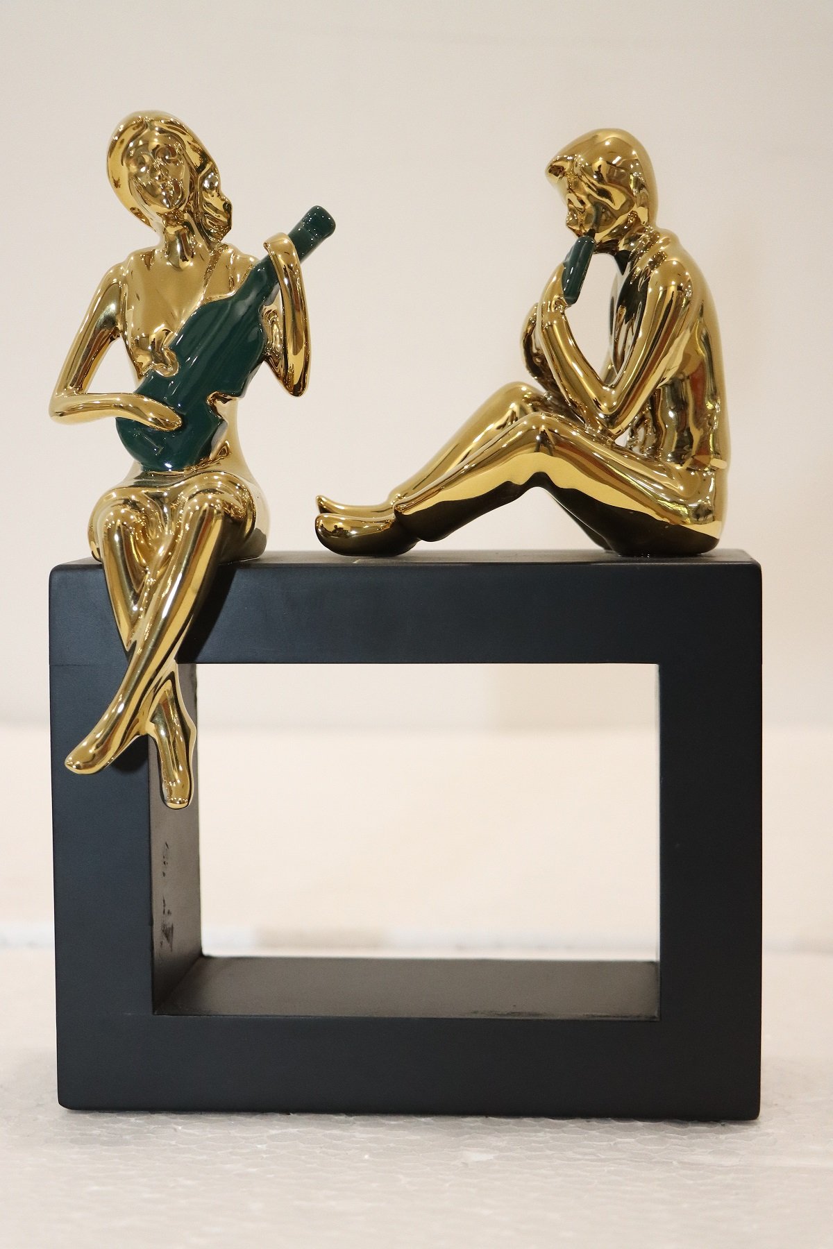 Golden Romantic Music Couple Figurine