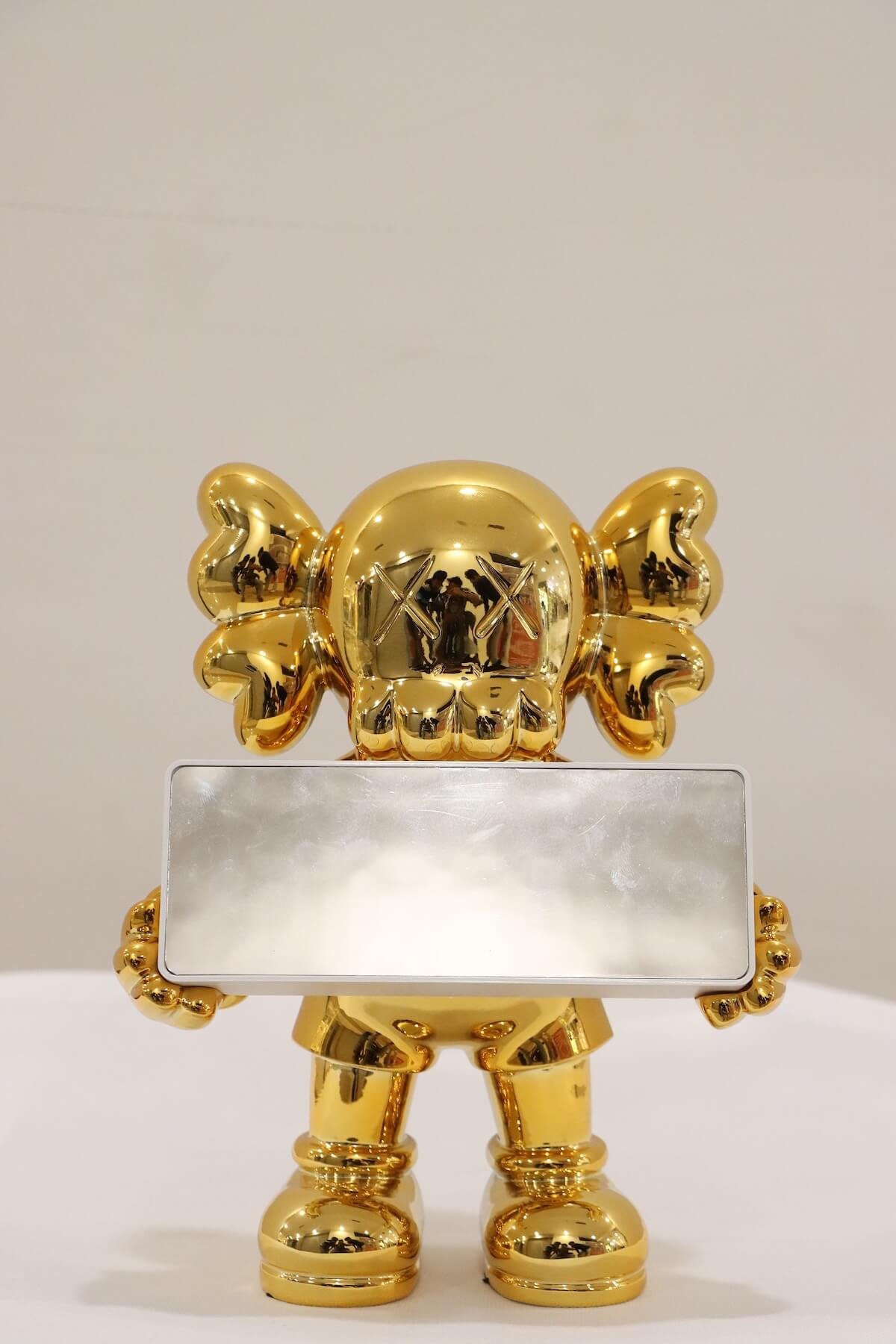 KAWS Style LED Digital Table Clock with Figurine – Modern Decorative Alarm Clock - Gold