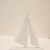 Minimalist White Sailboat Decorative Showpiece