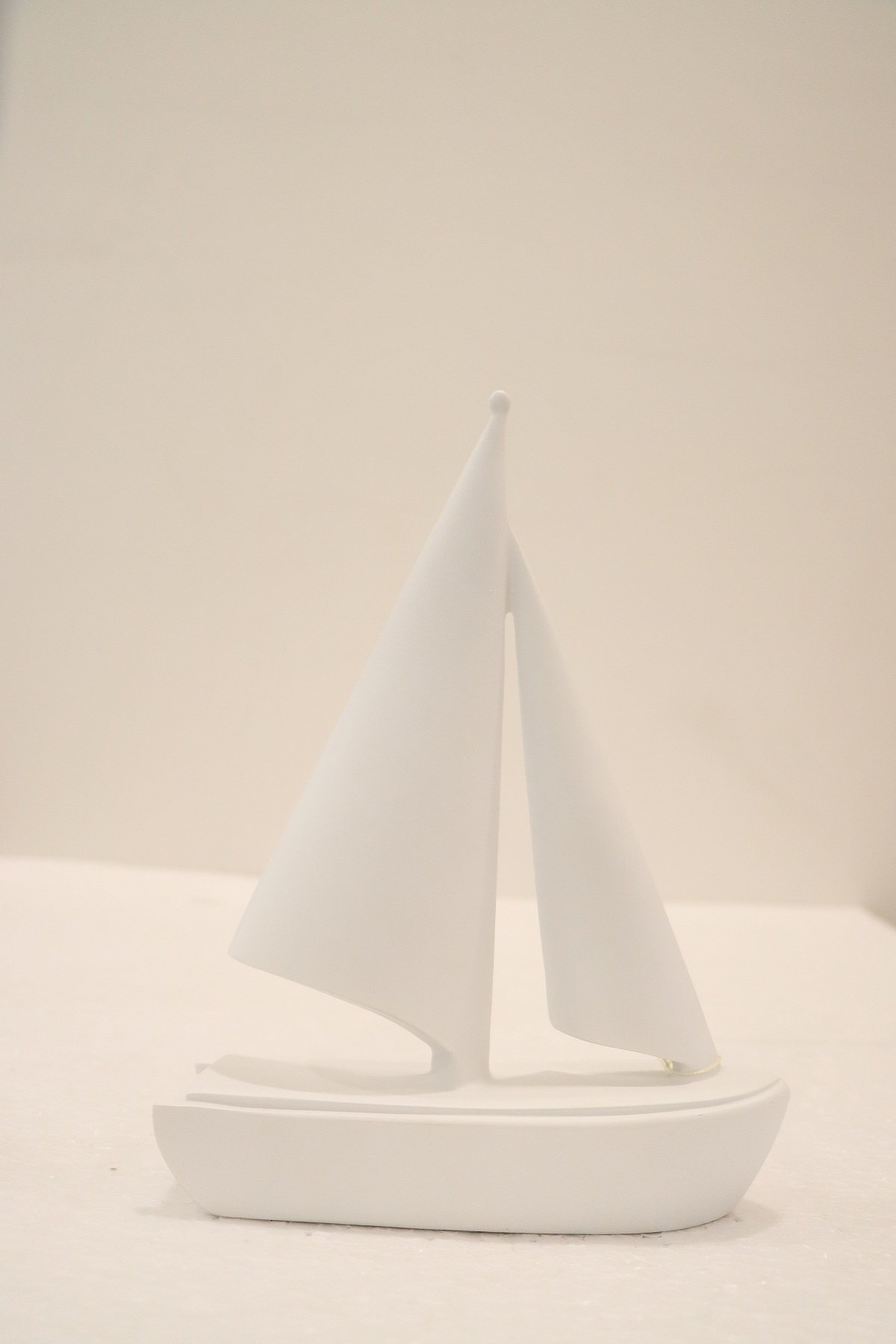 Minimalist White Sailboat Decorative Showpiece