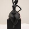 Modern Abstract Sitting Woman Figurine on Block