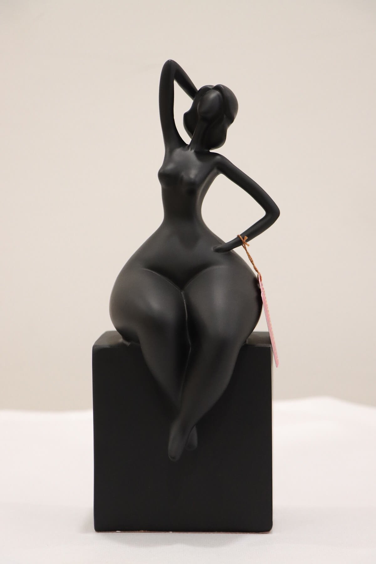 Modern Abstract Sitting Woman Figurine on Block