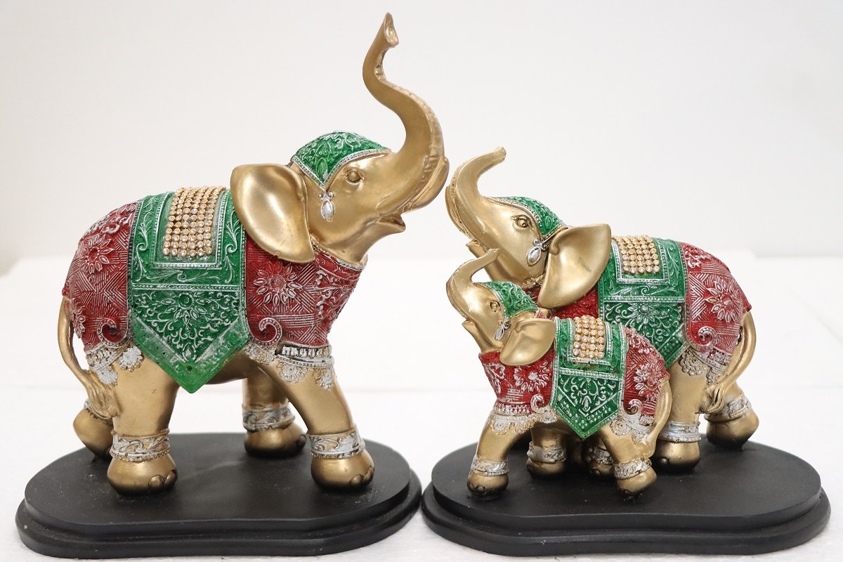 Royal Golden Elephant Decorative Showpiece
