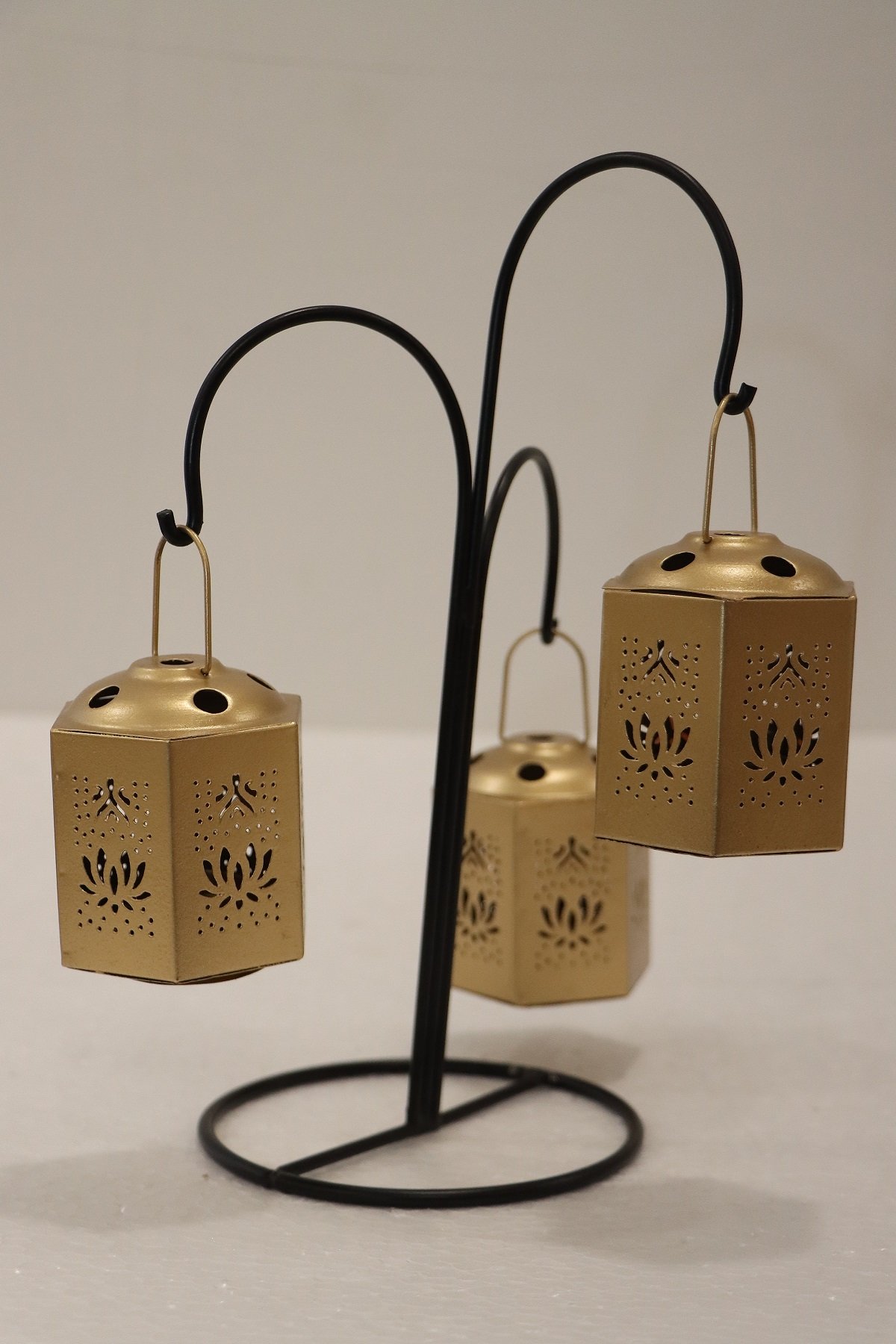 Triple Hanging Lantern Tea Light Holder